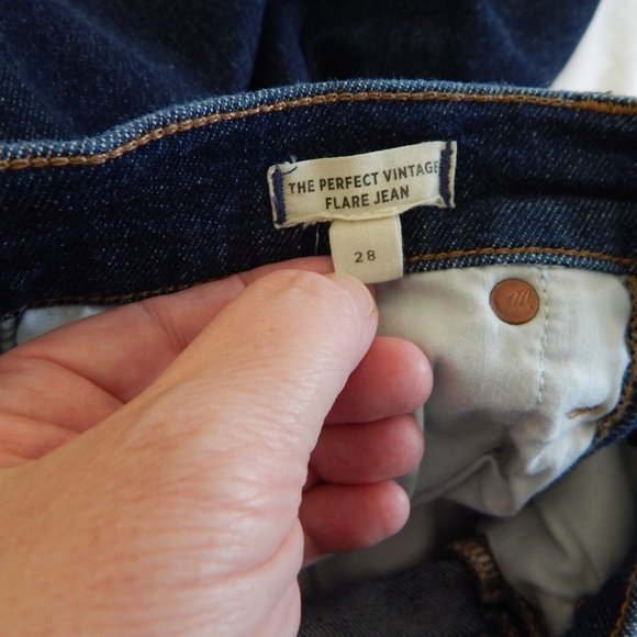 MADEWELL jeans the perfect vintage flare wrenford wash dark blue high rise 28 - Picture 9 of 11